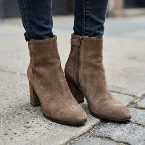 J. Crew Barrett Suede Ankle Boots in Highland Gray